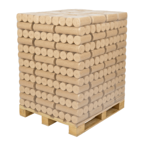 Bûches densifiées de hêtre – Palette de 960 kg (96 paquets de 10 kg)