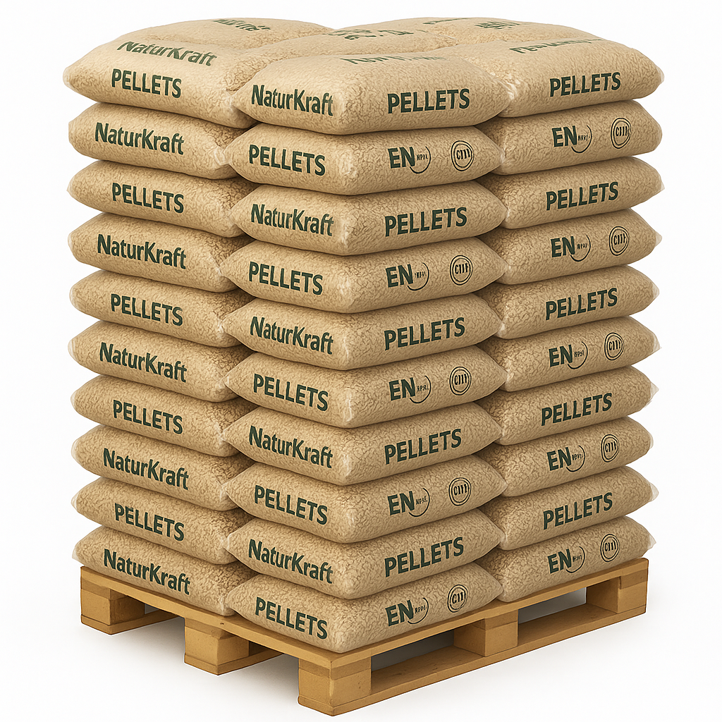 Pellets de granulés Naturkraft – 34 sacs de 15 kg (510 kg) – DIN+ & ENplus A1
