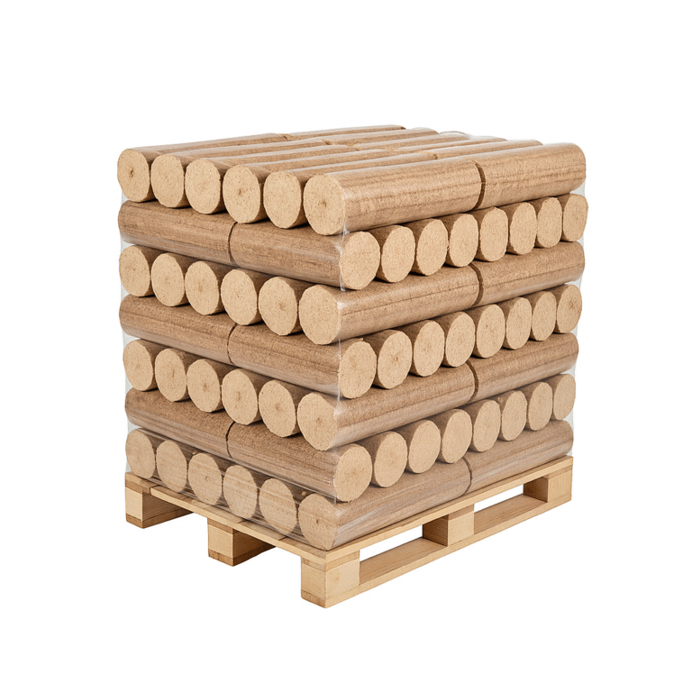 Bois densifié – 1/2 palette – Feuillus + Résineux – 480 kg