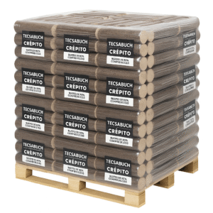 Bûches de bois compressées Tecsabuch Crépito – 100 % naturelles – Palette de 1T