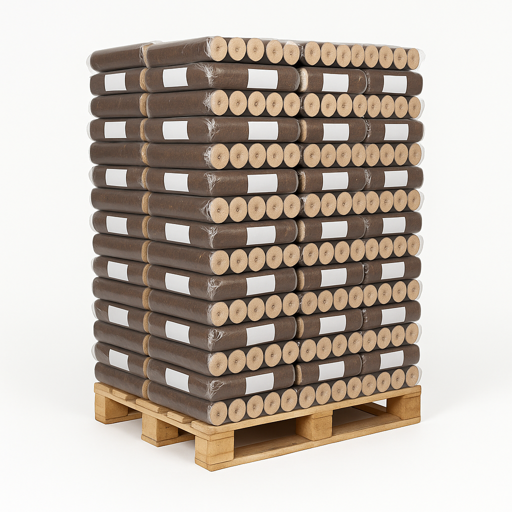 Bûches calorifiques Woodstock – Palette de 3 (312 sacs de 5 bûches)