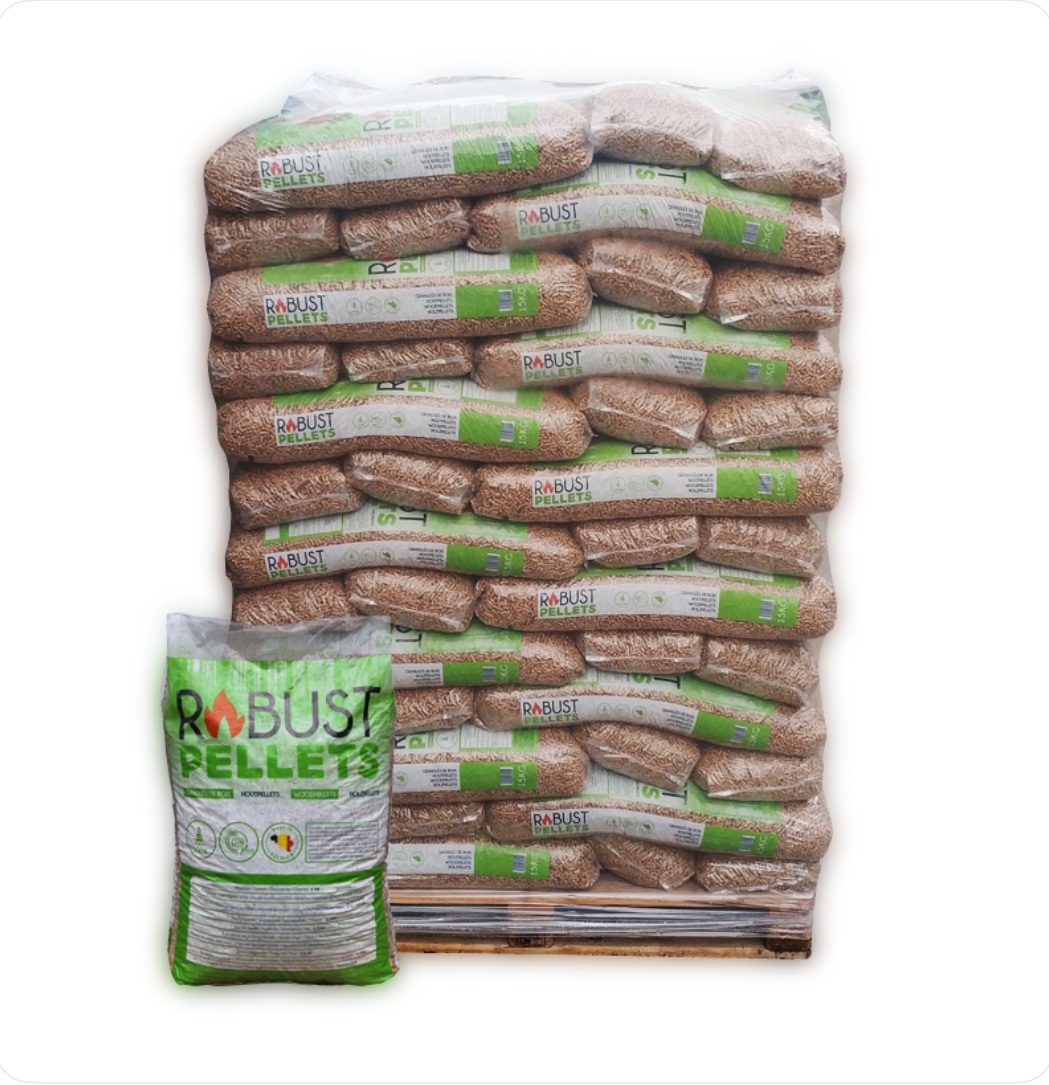 Pellets de granulés Robust – 65 sacs de 15 kg – 100 % résineux, fabriqués en Belgique